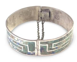 Taxco Mexico Sterling Encrusted Turquoise Bracelet