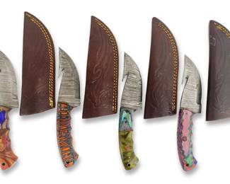 4pc Hand Crafted Damascus Steel Knives