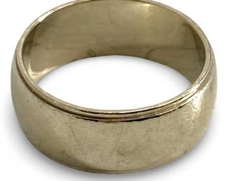 14K White Gold Wedding Band