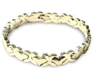 Taxco Sterling Silver Heart Link Bracelet