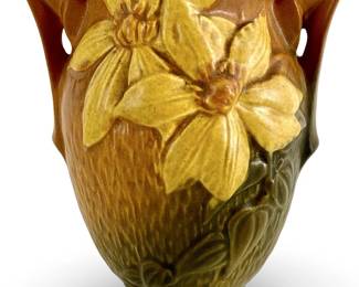 Glazed Ceramic Roseville USA Pottery Vase