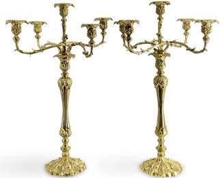 2pc Large Brass Candelabras