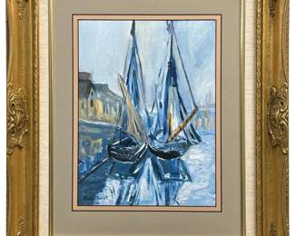 Attributed Signed Claude Monet Oil on Paper