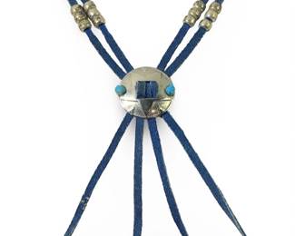 Native American Silver Blue Turquoise Necklace