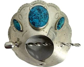 Navajo Silver/ Turquoise Ponytail Clip