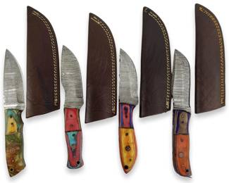 4pc Hand Crafted Damascus Steel Knives