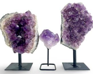 3pc Amethyst Crystal Geodes