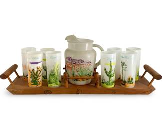 Blakely Arizona Frosted Glass Cactus Drink Ware