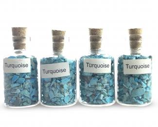 (19) Mini Chip Turquoise Gemstone Bottles