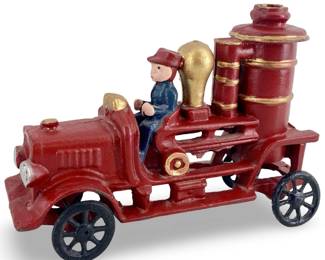Vintage Cast Iron Fire Truck Engine