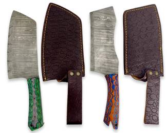 2pc Handcrafted Damascus Steel Cleavers