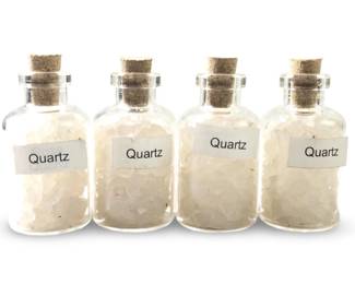 (4) Mini Chip Quartz Gemstone Bottles
