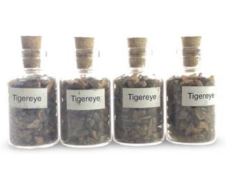 (4) Tigers Eye Mini Chip Gemstone Bottles