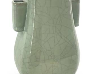 Chinese Glazed Ceramic Celadon Vase