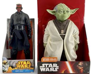 2pc Large Darth Maul and Yoda Action Figures