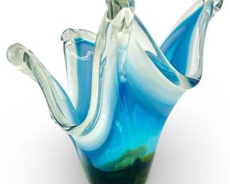 Freeform Murano Art Glass Vase
