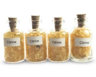 (10) Mini Chip Citrine Gemstone Bottles