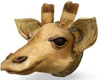 Ceramic Giraffe Head Sculpture