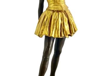 Vintage Signed Degas Bronze Ballerina Sculpture