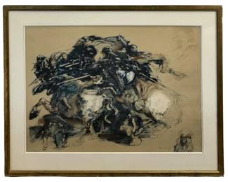 Signed Claude Weisbuch “Bataille d'Anghiara" Litho