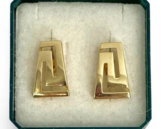 14K Gold and Silver Samourakis Kostas Earrings