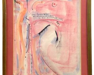 Unique Abstract Surrealist Mixed Media