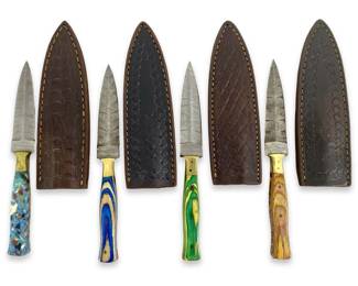 4pc Handcrafted Damascus Steel Daggers