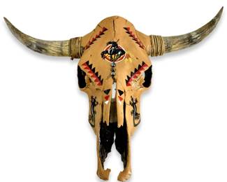 Native American Painted Steer Skull