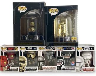 7pc Star Wars, Batman, and Hellboy Funko Pops