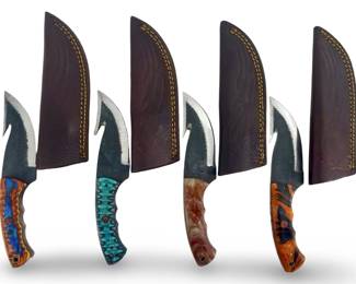 4pc Handcrafted Steel Hunting Knives