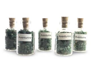 (5) Mini Chip Aventurine Gemstone Bottles