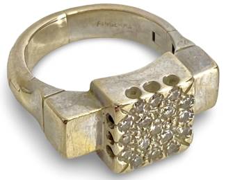 Diamond Inlaid Fingermail Ring