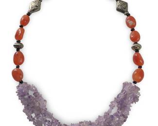 Vintage Amethyst Cherry Quartz Necklace