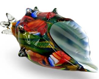 Murano Art Glass Sea Shell Dish