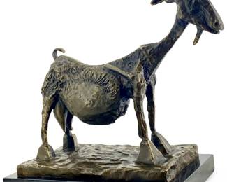 Vintage Signed Picasso Bronze Goat Sculpture