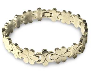 Taxco Sterling Silver Floral Link Bracelet