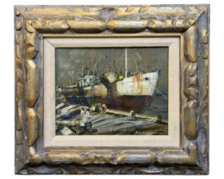 Signed John R. Grabach “Fog" Oil on Panel