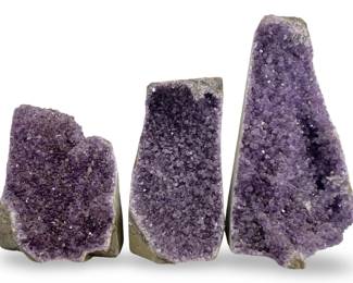 3pc Amethyst Crystal Geodes