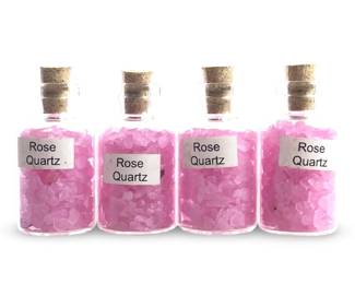 (29) Mini Chip Rose Quartz Gemstone Bottles
