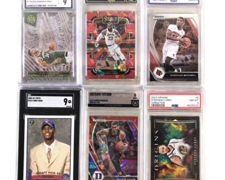 (6) Assorted Graded Modern NBA Trading Cards