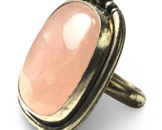 Sterling Silver Rose Quartz Statement Ring