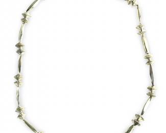 Vintage Native American Silver Link Bar Necklace