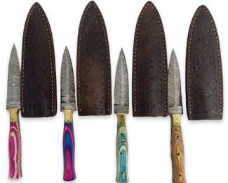 4pc Hand Crafted Damascus Steel Daggers
