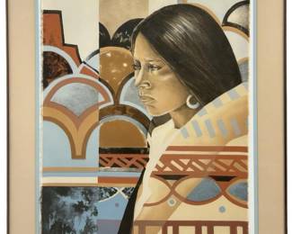 Signed Jon Lightfoot Native Lithograph