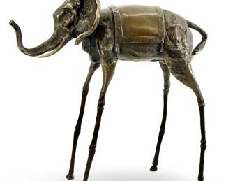 Salvador Dali Bronze Surrealist Elephant Sculpture