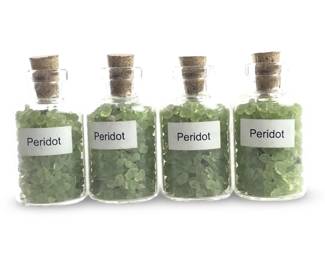 (19) Mini Chip Peridot Gemstone Bottles