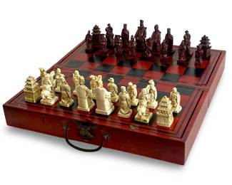 Antique Chinese Terracotta Warriors Chess Set