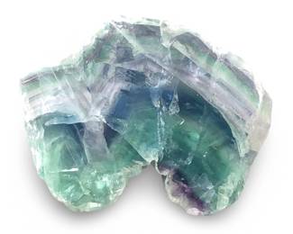 Raw Teal Green Purple Flourite Crystal Slab Slice
