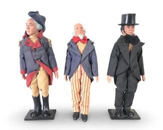 (3) 1976 Fun World Inc. Great Americans Dolls