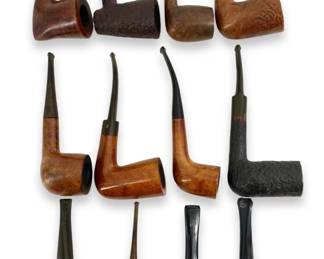 12pc Vintage Briar Wood Estate Pipes